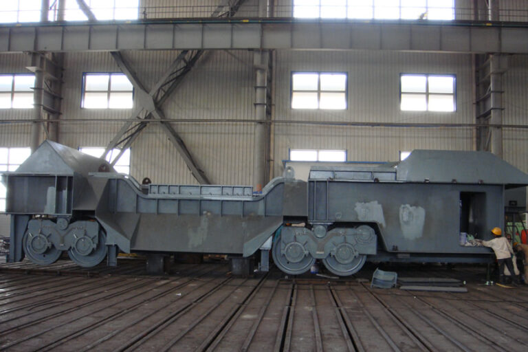 Under-converter transport equipment for 540t molten steel receiving car developed and manufactured by HDM